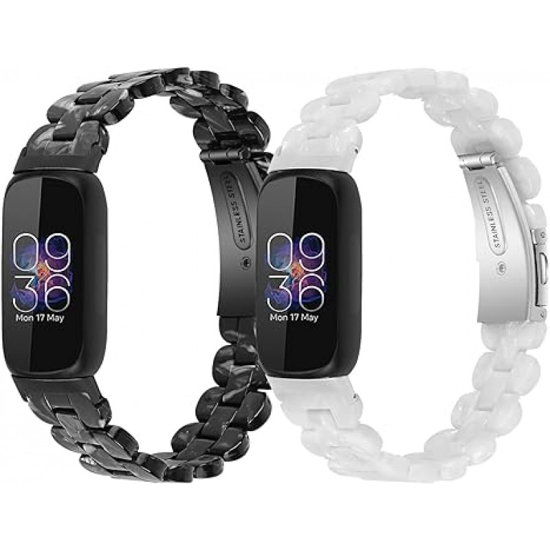 호환 가능한 Fitbit Inspire 3 교체 밴드, 레진 밴드, 레진 액세서리, 손목 밴드, 팔찌, 조절 가능, 편리함, 남여 공용(2p-F)