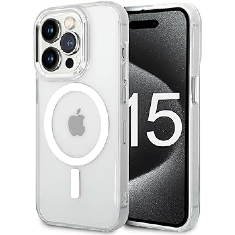 iPhone 15 Pro 케이스, 반투명, 자석, 무선 충전, 충격 방지, 내구성, 완전 보호, 지문 방지, 황변, 스트랩 구멍, iPhone 15 Pro용 커버, MagSafe 호환(무광택 반투명)