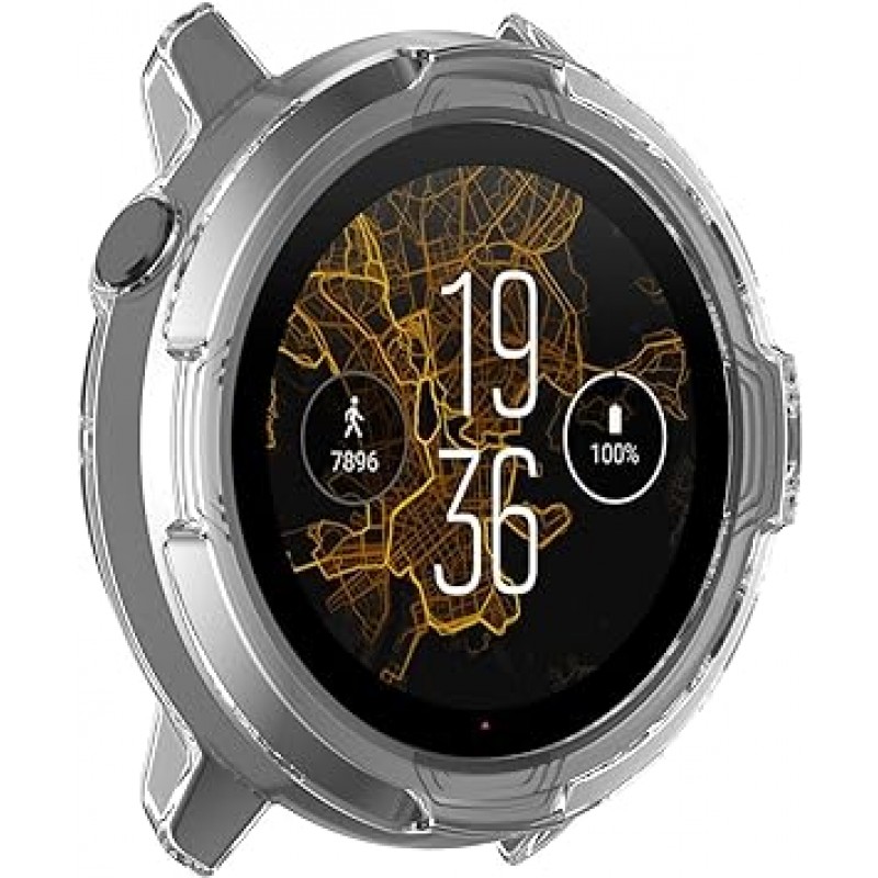 3개 SUUNTO 7 케이스 Suunto 7 보호 케이스 커버 SOOYEEH 소프트 TPU 반투명 보호 커버 충격 방지 얇은 경량 지문 방지 황변 방지 액세서리 (투명 + 투명 블랙 + 투명 블루)