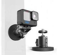 SUREWO GoPro용 자기 액션 카메라 마운트, 360° 회전식 삼각대 볼 헤드 마운트 GoPro Hero 11 10 9 8 7 6 5 검정색 및 DJI Osmo Action 3과 호환 가능