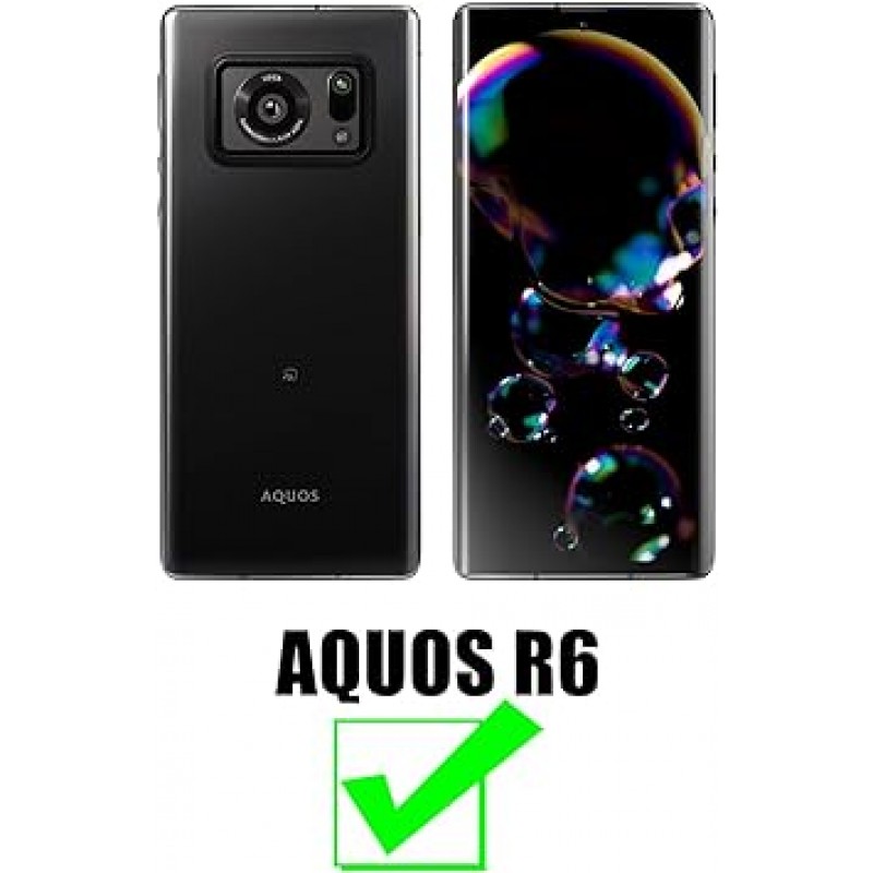 AQUOS R6 케이스 노트북형 Aquos r6 지갑 카드 보관 충격 방지 샤프 R6 럭셔리 PU 커버 (AQUOS R6, 레드)