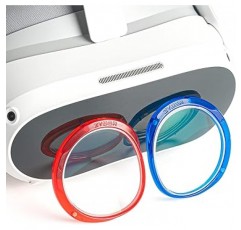 ZYBER 처방 렌즈 (-4.0, 오른쪽 파란색) Pico4용 처방 렌즈, Pico4용 렌즈, 경량 자기 ABS 프레임, Pico 4용 청색광 차단 렌즈