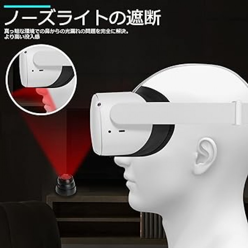 뉴제롤 [개선됨] Quest2 VR PSVR2 적외선 야간 투시경 노즈 라이트 블록 두꺼운 방열판 고감도 설치 용이 VR 적외선 (검은색)