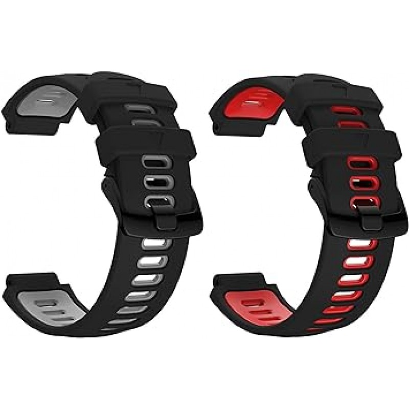 Garmin Foreathlete 235J 230J 벨트 밴드 2색 세트 교체 밴드 교체 밴드 실리콘 스포츠 밴드 액세서리 Foreathlete 735XTJ 220J 230J 235J 620J 630J Approach S20 S5 S6(Type-A)용 통기성