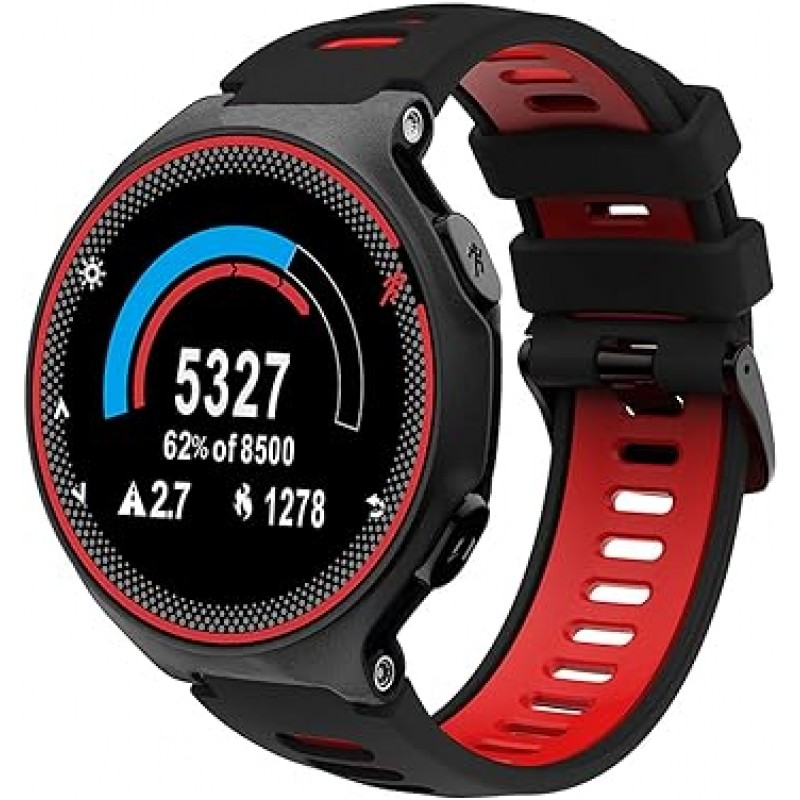 Garmin Foreathlete 235J 230J 벨트 밴드 2색 세트 교체 밴드 교체 밴드 실리콘 스포츠 밴드 액세서리 Foreathlete 735XTJ 220J 230J 235J 620J 630J Approach S20 S5 S6(Type-A)용 통기성