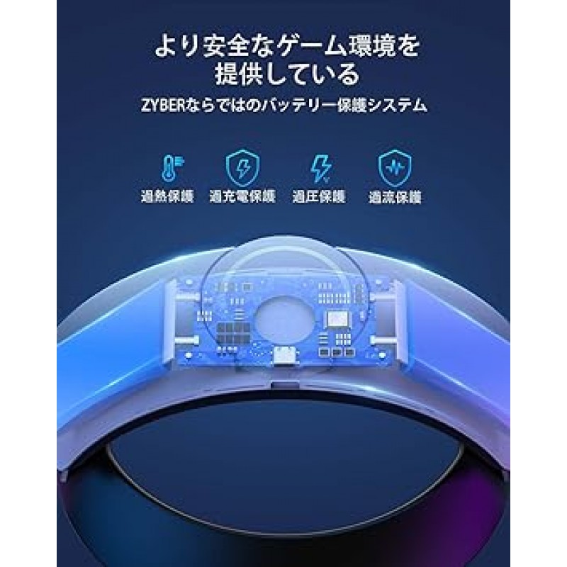 Oculus Quest 2 용 ZYBER 6000mA 배터리 스트랩 교체 Meta Quest 2 용 엘리트 헤드셋 스트랩 연장 시간 조절 가능 Ocura Quest 2 액세서리