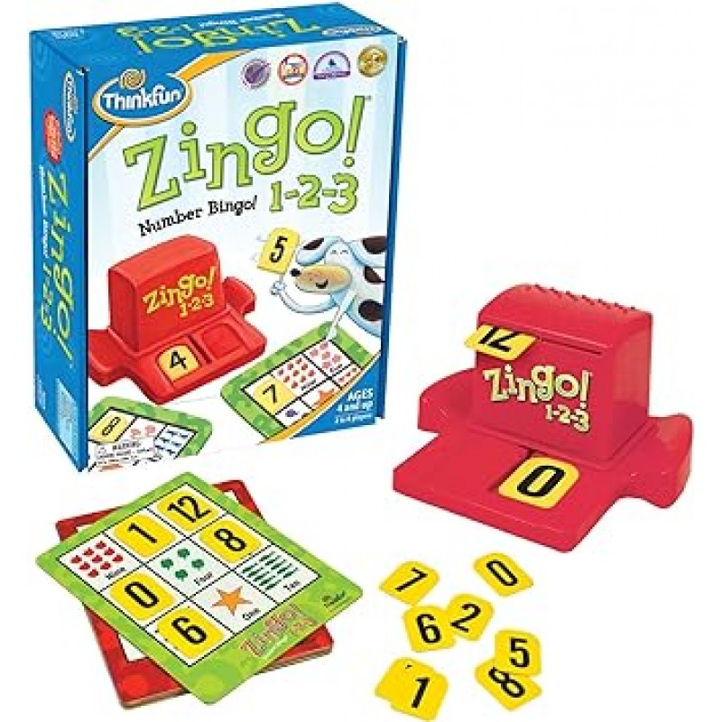 ThinkFun 7703 Jingo 1-2-3 영어(다국어 기술)를 개발하는 게임(영어는 보장되지 않음) 4세 이상