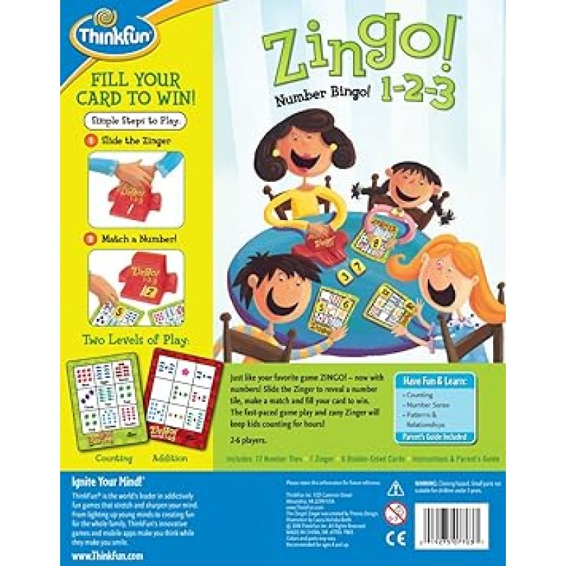 ThinkFun 7703 Jingo 1-2-3 영어(다국어 기술)를 개발하는 게임(영어는 보장되지 않음) 4세 이상