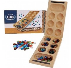 [위게임] WE Games Folding Mancala Solid Wood Board & Glass Stones 18 inches 492008 [병행 수입품]