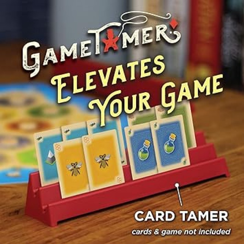 GameTamer 트럼프 홀더와 도미노 랙 핸즈프리 게임 플레이와 보드 게임의 정리에 (카드 테이머 - 2개 세트 크림슨 레드)