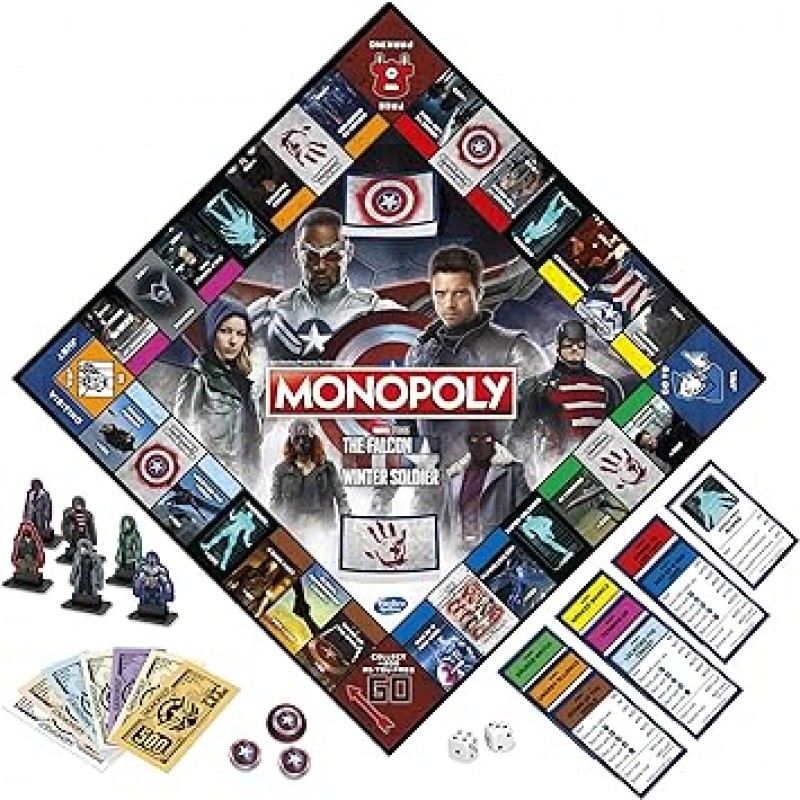 MONOPOLY : Marvel Studios The Falcon and The Winter Soldier Edition 보드 게임 마블 팬용 2~6인용 대상 연령 14세 이상