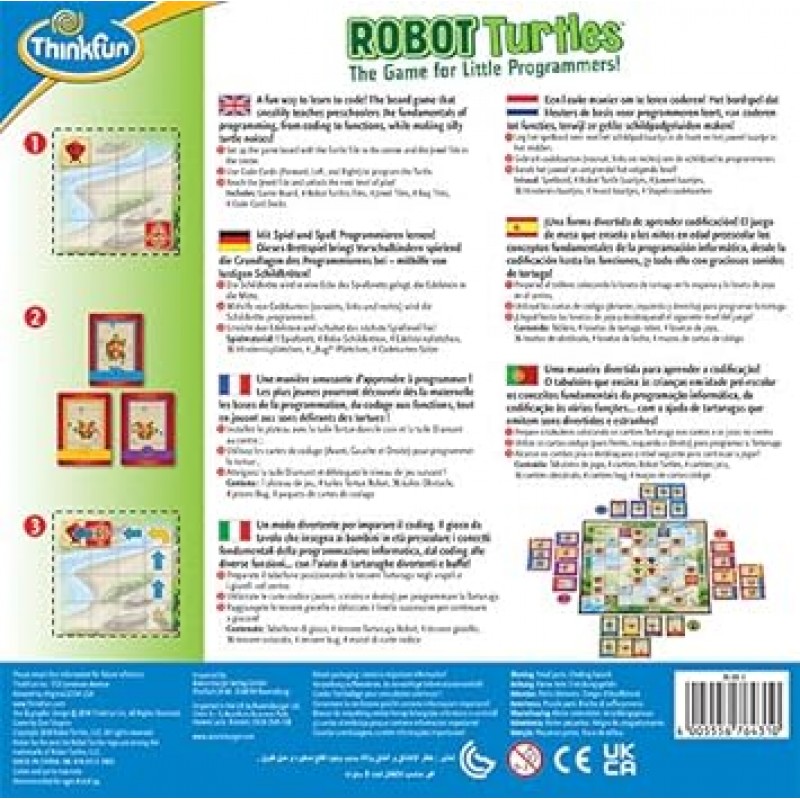 ThinkFun 76431 프로그래밍 사고력을 키우는 로봇 거북이 게임(정품 수입) 일본어 사용 설명서 포함(영어는 보장되지 않음) 4세 이상