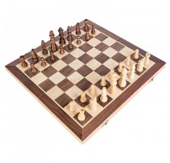 KOKOSUN International Chess Set, Wooden, Magnetic, Folding Chess Board, 편리한 보관 (L)