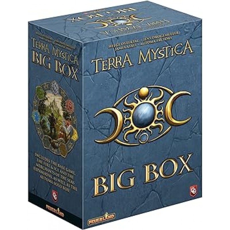 Capstone Games Terra Mystica: Big Box - 세트 내용: Terra Mystica: 기본 게임, Fire & Ice Expansion, Merchants of The Seas Expansion, Automa Factory 솔로 모드 14세 이상, 1-5인용, 플레이어당 30분