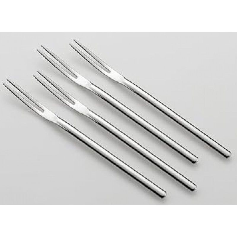 Yoshikawa 3072021 포크, 5.5인치(14cm), 오벌 컷, 스위트 포크, 4개 세트, 실버