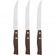Tramontina 전통 헤비 듀티 천연 나무 손잡이 스테이크 나이프 8.3인치(21cm) 3개 세트 열처리 나이프 3개 세트 경량 내구성 브라질산 22200/305 TRAMONTINA