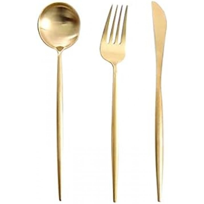 안두 수저세트, 디너세트, 디저트세트, 나이프, 스푼, 포크세트, 3종세트, 디저트스푼, 디저트포크, 디저트나이프, 디너스푼, 디너포크, 20가지 색상, 식기세트, 스타일리쉬, 스테이크, 티스푼, 테이블 나이프, 파스타 포크, 케이크 포크, 18-10 스테인리스 스틸, 금젓가락, 주방용품, 레스토랑, 식기세척기 금고, 크리스마스, 결혼 선물, 선물용(숟가락, 나이프+포크), 3종세트(골드, 3종세트)