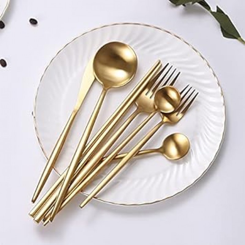 안두 수저세트, 디너세트, 디저트세트, 나이프, 스푼, 포크세트, 3종세트, 디저트스푼, 디저트포크, 디저트나이프, 디너스푼, 디너포크, 20가지 색상, 식기세트, 스타일리쉬, 스테이크, 티스푼, 테이블 나이프, 파스타 포크, 케이크 포크, 18-10 스테인리스 스틸, 금젓가락, 주방용품, 레스토랑, 식기세척기 금고, 크리스마스, 결혼 선물, 선물용(숟가락, 나이프+포크), 3종세트(골드, 3종세트)