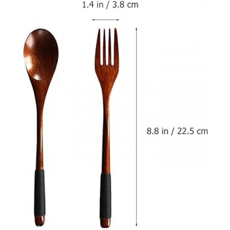 OUNONA 칼 세트, 숟가락, 포크, 나무 휴대용 식기, 캠핑, 가정용, 레스토랑, 일본식, 디너 세트, 선물, 광택, 투피스 세트, 위생, 내구성
