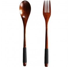 OUNONA 칼 세트, 숟가락, 포크, 나무 휴대용 식기, 캠핑, 가정용, 레스토랑, 일본식, 디너 세트, 선물, 광택, 투피스 세트, 위생, 내구성