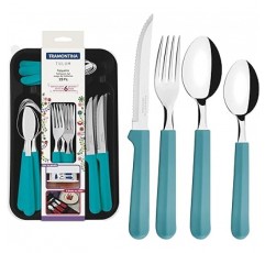 23299/383 플라스틱 케이스가 있는 트램 식기 24개 세트, 에메랄드