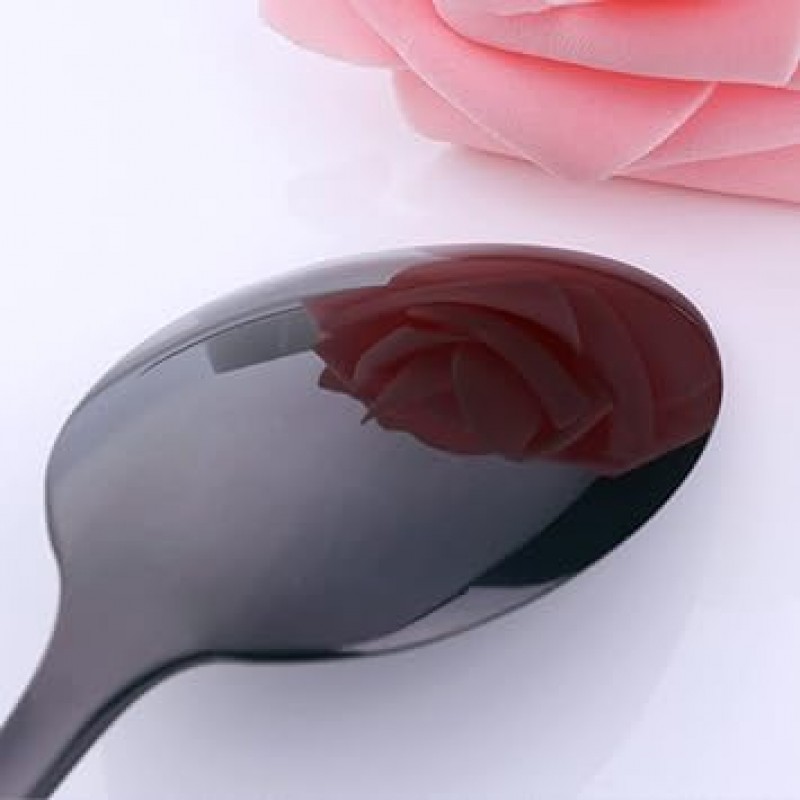 바이어스타 커트러리 세트 8개 2인용 스푼 포크 나이프 세트 18-8 스테인리스 디너 커트러리 세트 스타일리쉬 서양식 식기 손님용 식기세척기 사용가능 4가지 색상 블랙