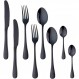 바이어스타 커트러리 세트 8개 2인용 스푼 포크 나이프 세트 18-8 스테인리스 디너 커트러리 세트 스타일리쉬 서양식 식기 손님용 식기세척기 사용가능 4가지 색상 블랙