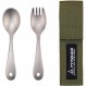 Katsuriki Shoji PTYGRACE 야외용 티타늄 스푼 포크 세트, Le-Reel, 보관 케이스, 일본산
