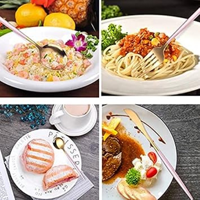 피아조 커트러리 세트, 6색, 나이프, 포크, 스푼, 큐트, 기프트, 핑크, 1세트(4개)