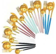 피아조 커트러리 세트, 6색, 나이프, 포크, 스푼, 큐트, 기프트, 핑크, 1세트(4개)