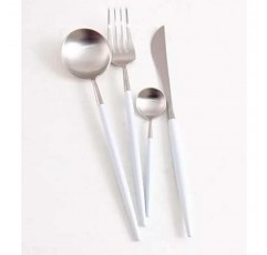 세사 빔스 인스타 토픽 커트러리 세트, 스푼, 포크, 나이프, 티스푼, ​​베이직 4종 세트, 스테인리스 스틸, 블랙 패턴, 디너 커트러리 세트, 윤기나는, 스테이크 나이프, 테이블 나이프, 디저트 스푼, 파스타 포크, 디너 세트, 커트러리, 디너 세트, 커트러리, 디너 세트, 커트러리 세트, 커트러리 세트, 레스토랑용, 가정용, 식기세척기 사용 가능, 유지 관리 용이, 커트러리 주방 용품 크리스마스 결혼 선물 선물 선물(화이트 실버)