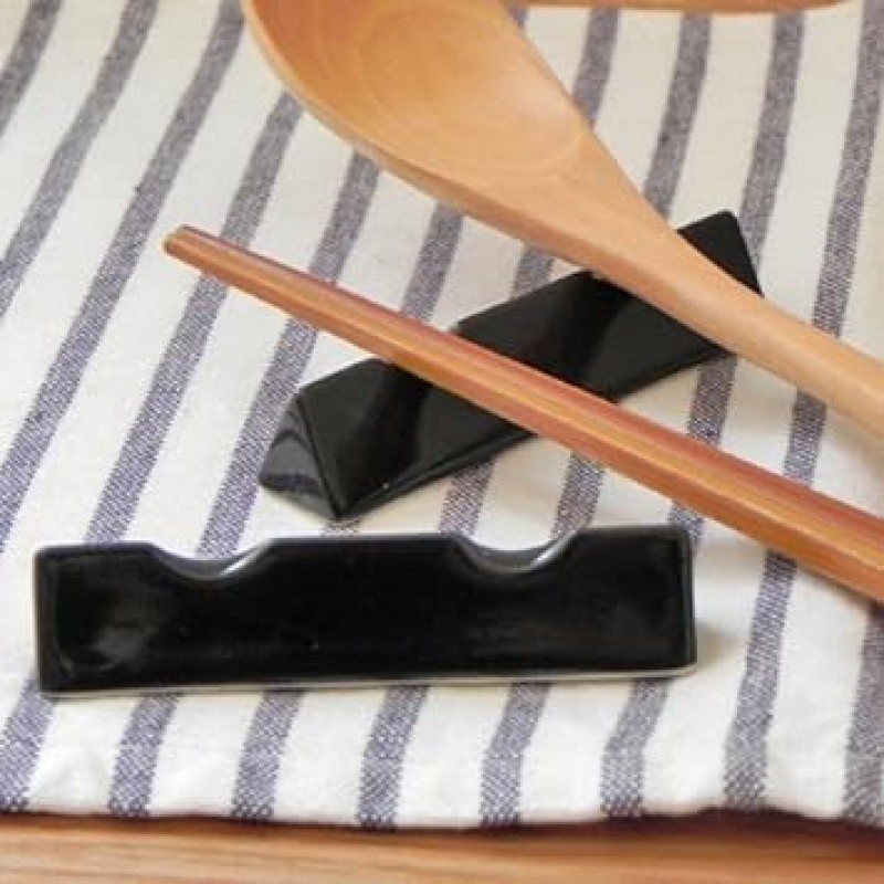 te-buruuxeai-suto Choose Your Color Triangle Chopstick Rest Set of 5 katorari-resuto supu-nresuto Dinnerware Set , blk