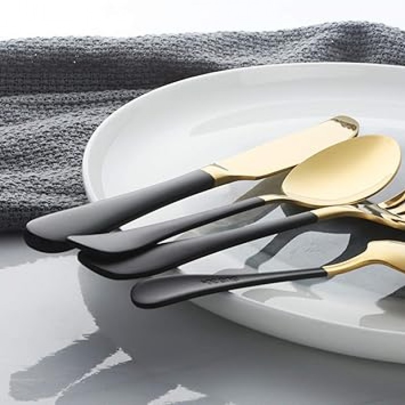 Dongbo 4 조각 스테인레스 스틸 Flatware 세트 디너 스푼 포크 나이프 티스푼 스테인레스 스틸 연회 파티 가족 선물