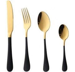 Dongbo 4 조각 스테인레스 스틸 Flatware 세트 디너 스푼 포크 나이프 티스푼 스테인레스 스틸 연회 파티 가족 선물