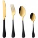 Dongbo 4 조각 스테인레스 스틸 Flatware 세트 디너 스푼 포크 나이프 티스푼 스테인레스 스틸 연회 파티 가족 선물