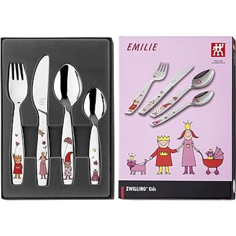 Zwilling 트빌링 「차일드 칼 붙이 세트 4pcs Emilie 에밀리」 테이블 웨어 아이 선물 【일본 정규 판매품】