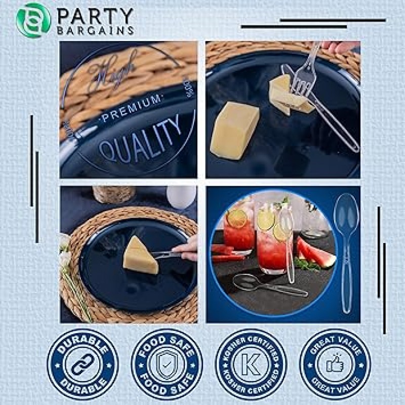 Party Bargains 일회용 수저 세트, 투명, 수량: 360개