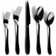 은 식기 세트, e-far 20-piece 블랙 스테인레스 스틸 Flatware Utensil Set Service for 4, Include 칼/숟가락/포크, 거울 연마, 식기 세척기 안전