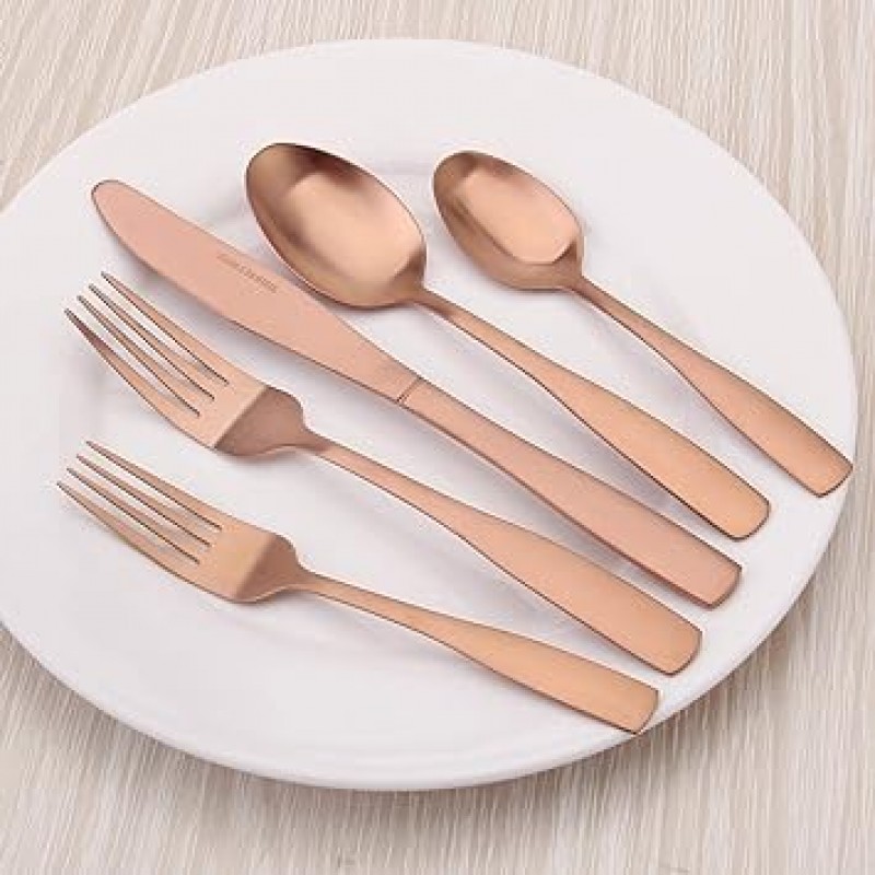 실버 Flatware 세트 20 조각 스테인레스 스틸 Flatware 세트 Flatware 칼 세트 서비스 4 주방 용품 식기 세척기 안전