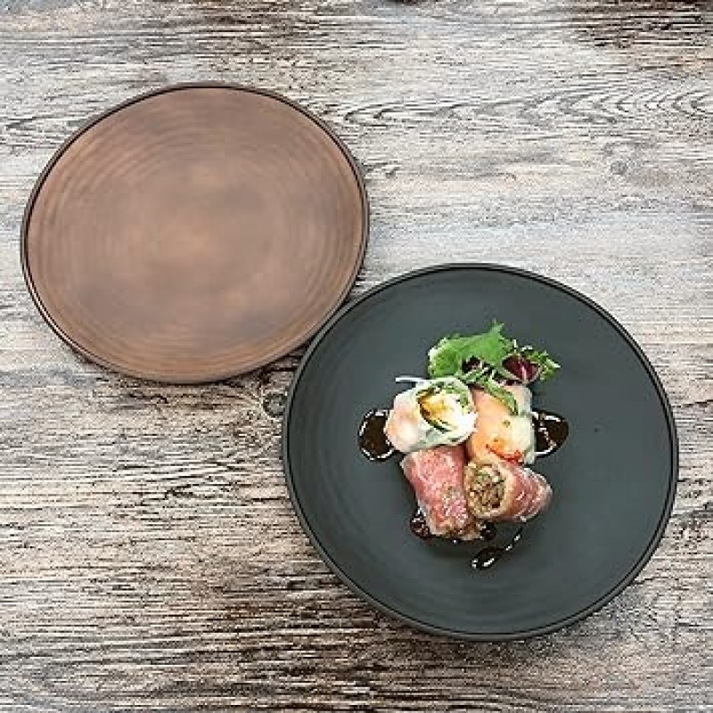 rebirth Natural 시리즈 식기 세트, 10개, B, 혼자 살기, 일본산, 플라스틱, 경량, 식기세척기 사용 가능, 전자레인지 사용 가능, 갈색