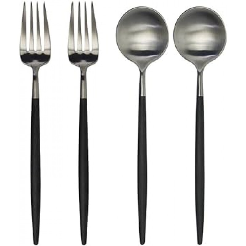 [쿠티포루] Cutipol Goa Gore Cutlery Dessert Set of 4 Dessert Forks, Dessert Spoons, Each 2 Pieces [병행수입품]