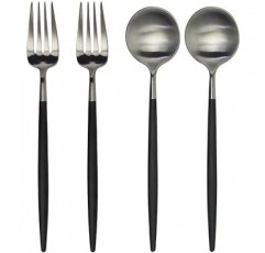 [쿠티포루] Cutipol Goa Gore Cutlery Dessert Set of 4 Dessert Forks, Dessert Spoons, Each 2 Pieces [병행수입품]