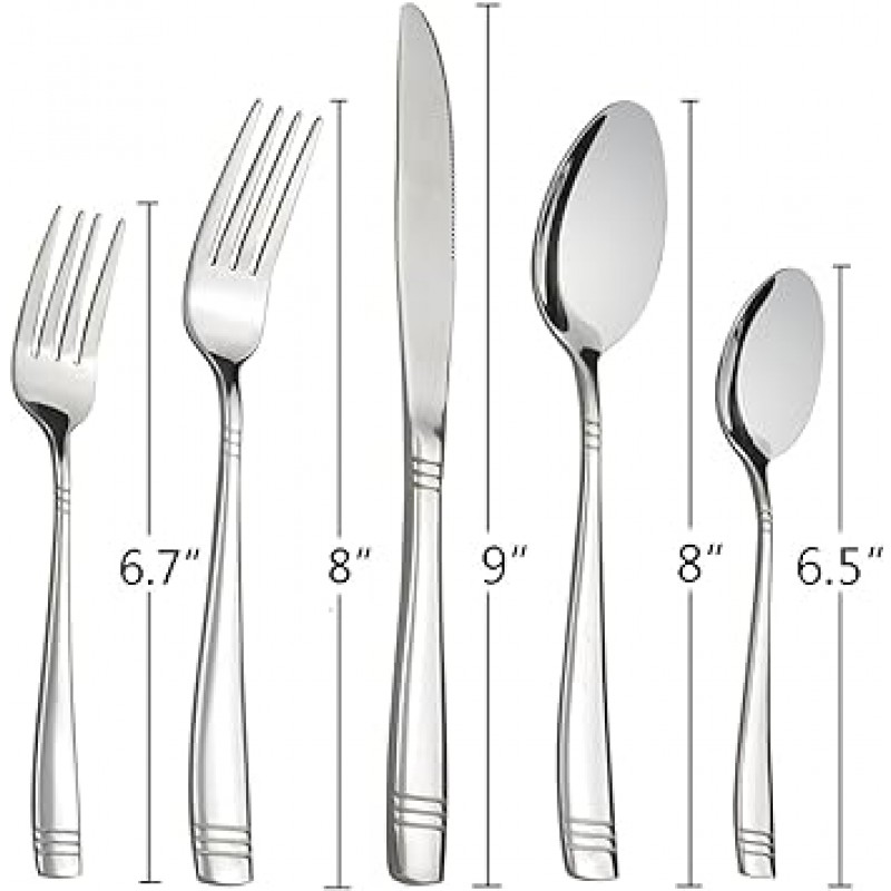 obston 70-piece Flatware 세트 스테인레스 스틸, 서비스 for 14