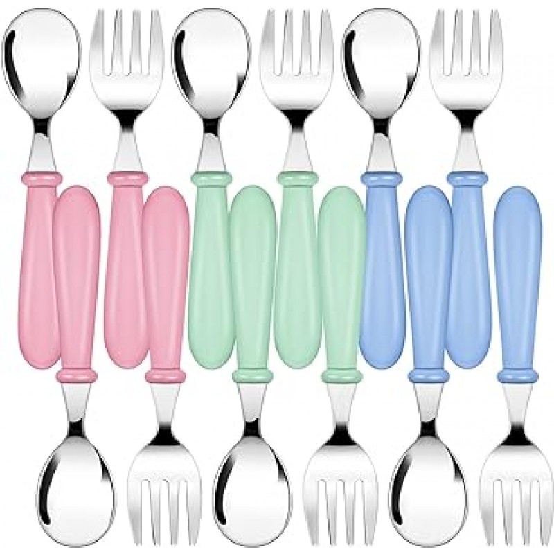 12 조각 포크와 숟가락은 제품 세트 스테인레스 스틸 식기 Flatware 라운드 핸들 식기 식기 Flatware 칼 세트 가정, 주방 및 레스토랑