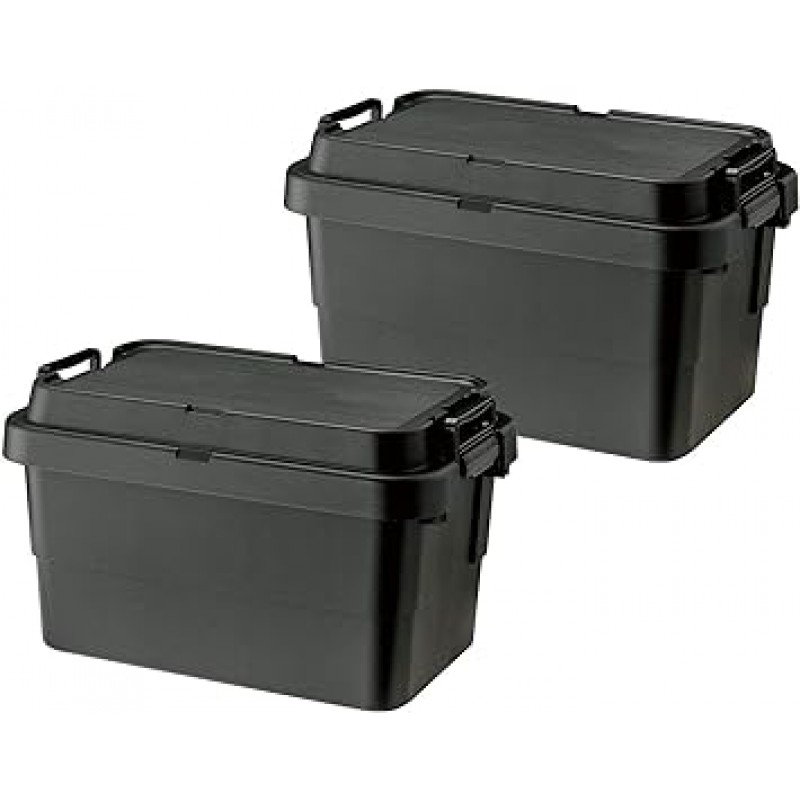 Risu TC-50S Trunk Cargo Storage Box, Stacking, Made in Japan, 13.2 gal. (50L) 블랙 2개 세트