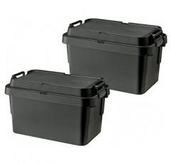 Risu TC-50S Trunk Cargo Storage Box, Stacking, Made in Japan, 13.2 gal. (50L) 블랙 2개 세트