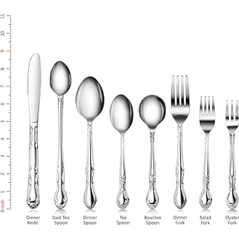 New Star Foodservice 58857 sutenresusuti-ruro-zupata-n 식기류 5개 세트, 서비스 12인용, 실버...