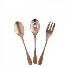 Knork 3 Piece 22cm 112 g 슬롯형 서빙 스푼 22cm 101 g 고기 Knork 22cm 93 서빙 세트, 구리