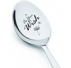 As You Wish Engraved spoon-dandelion seed-hand Stamped gift-snowflake flatware-christmas 재미있는 선물