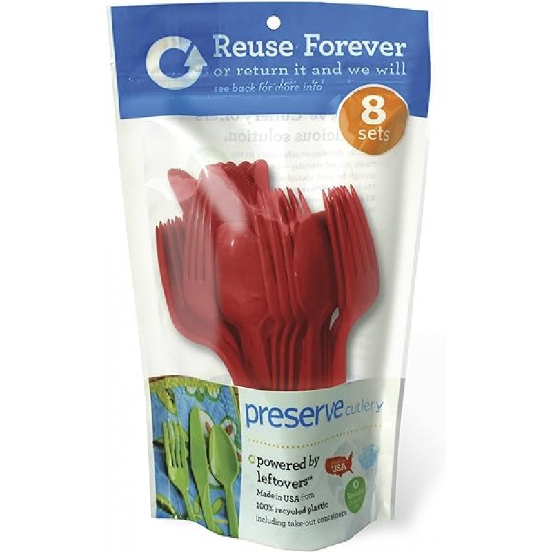 해외 직송품Everyday Cutlery, Pepper Red 24 pc by Preserve